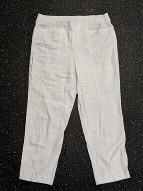 J. Jill Linen Ankle Crop Pants Women's S Petite White Stretch